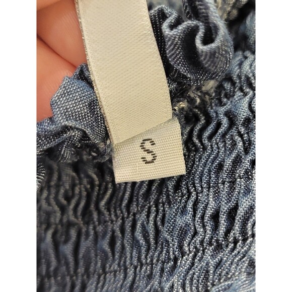 Imperial S Designer Denim Gusseted Off Shoulder Tunic Shirt Top Blouse EUC - Picture 11 of 15